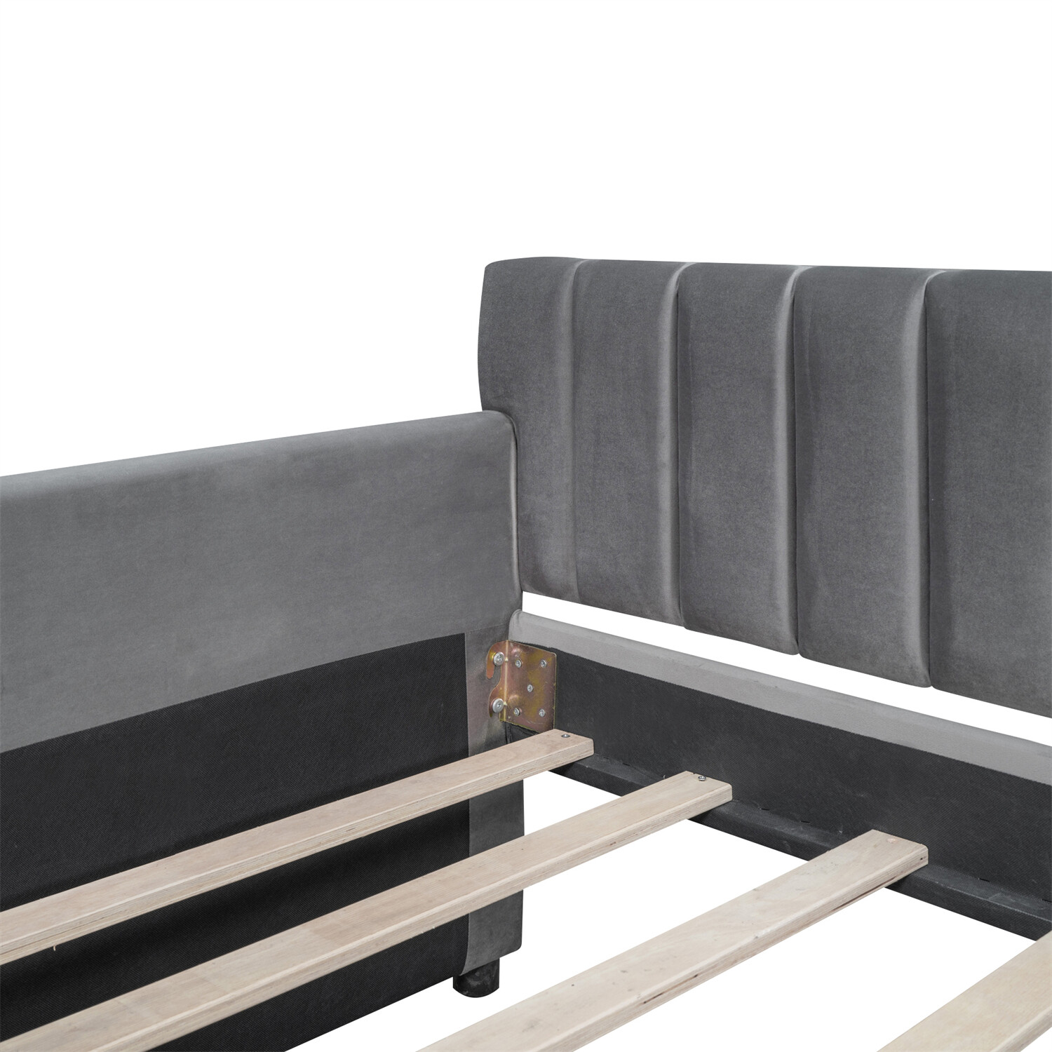 Twin Size Daybed with Drawers Upholstered Bed Frame Sofa Bed w/ Storage Gray