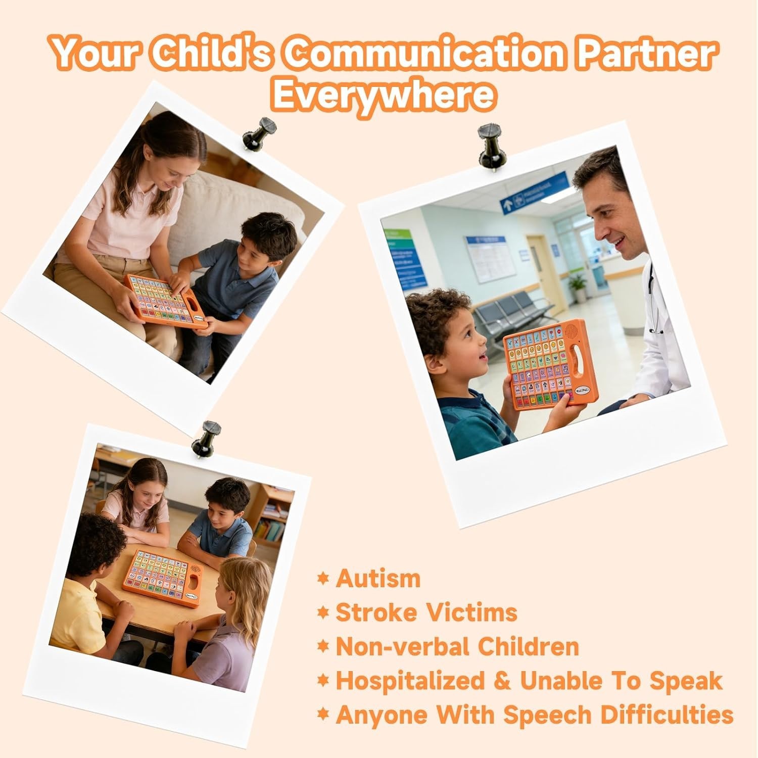 AAC Device for Autism, Non Verbal Communication Tools for Speech Therapy, Stroke