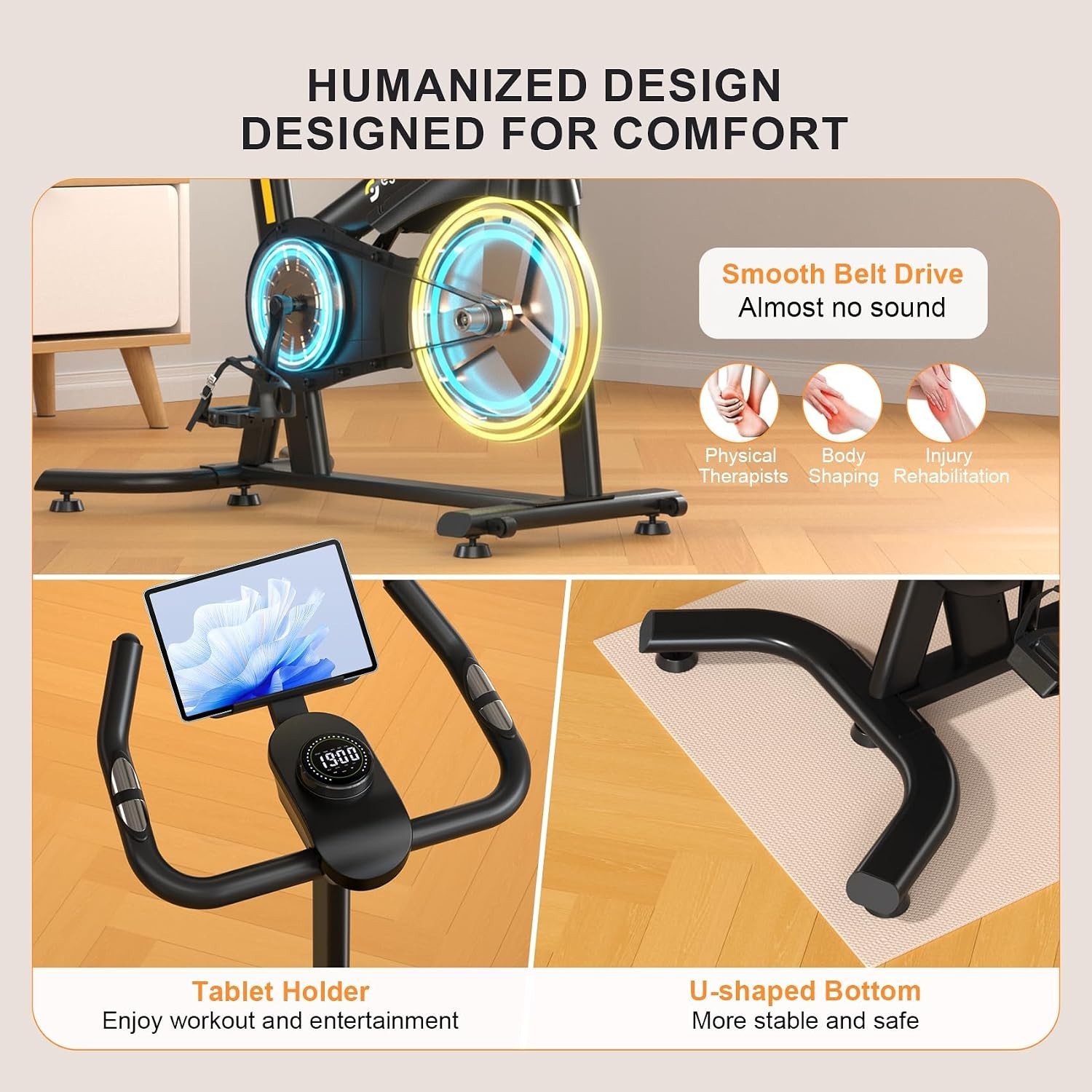 Luxury Exercise Bike for Home with Adjustable Resistance & Bluetooth Integration