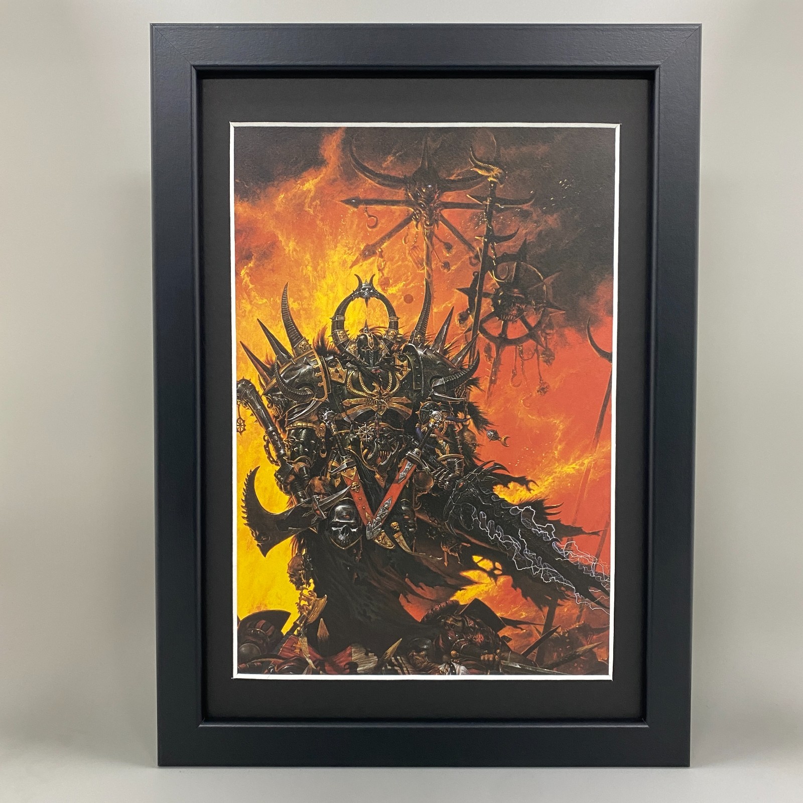 CHAOS LORD ENGRA DEATHSWORD FRAMED ART ADRIAN SMITH WARRIORS OF CHAOS WARHAMMER