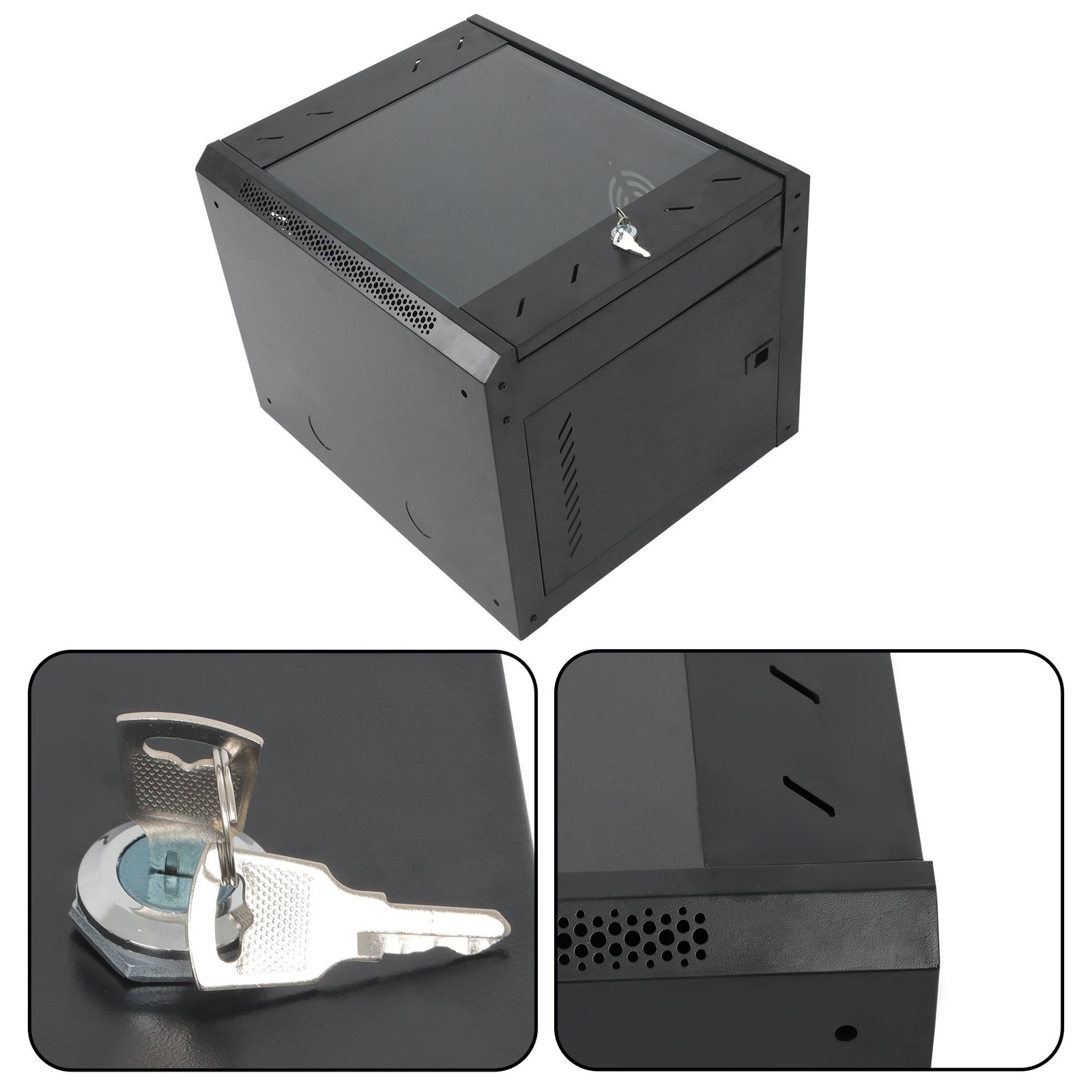 9U Wall Mount Network Server Rack Cabinet Enclosure 15.5'' Deep Door Lock