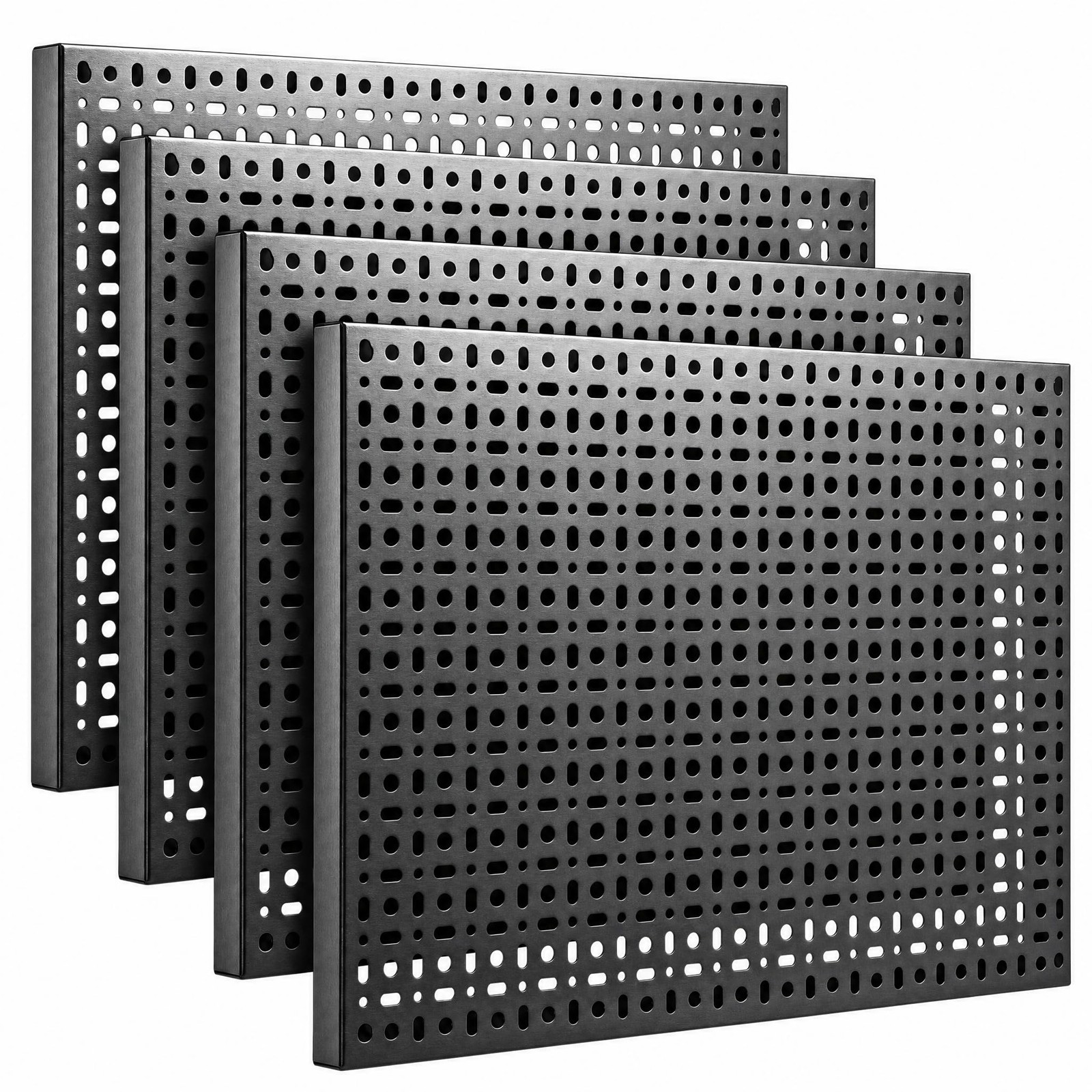 12x16 Inch Metal Peg Board Panels 4-Pack, Heavy Duty Pegboard Wall Organizer ...