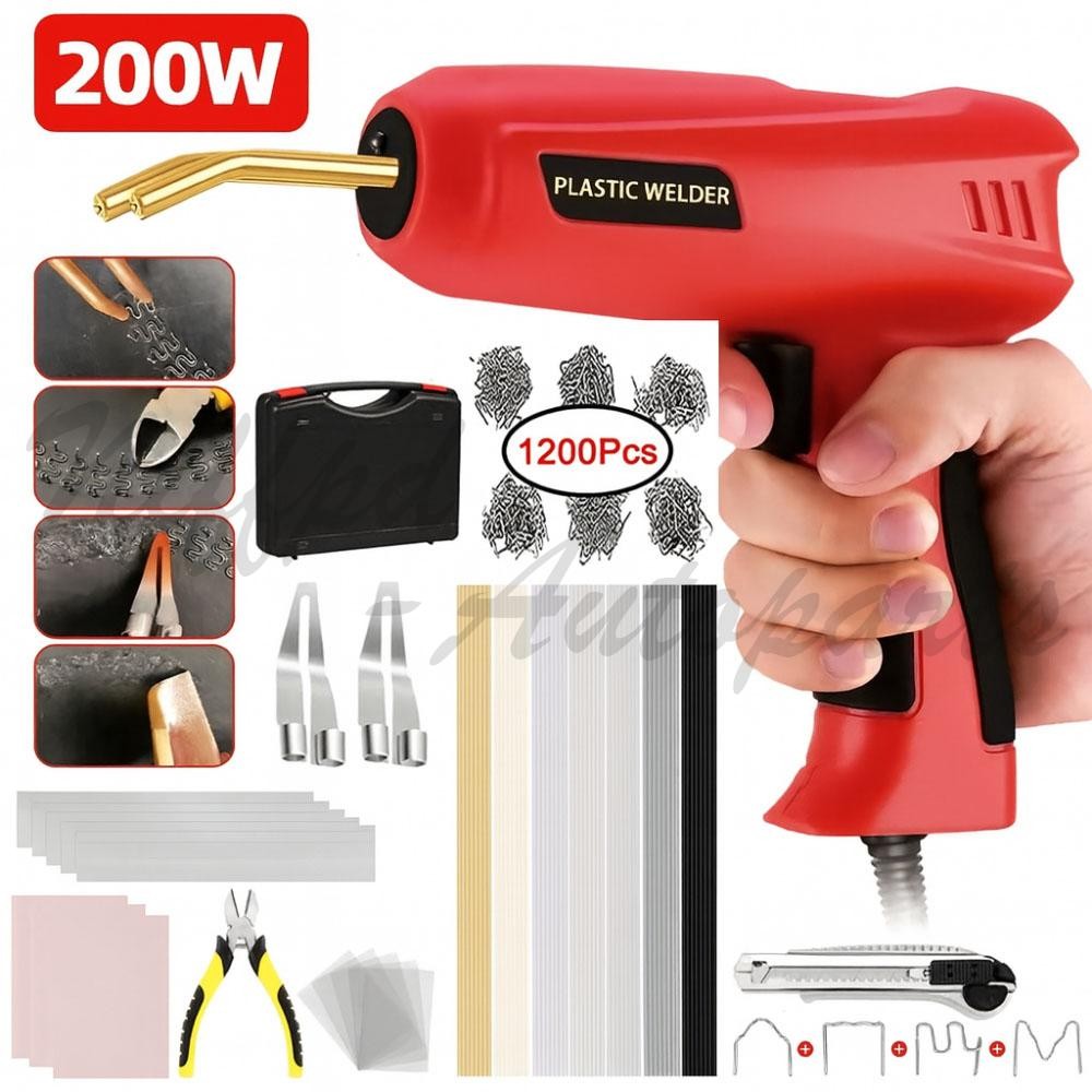 Hot Stapler Car Bumper Fender Fairing Welder Gun Plastic Repair Kit 1200 Staples