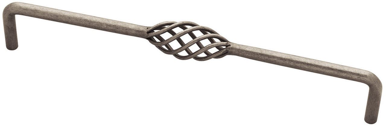 11-5/16" Forged Iron Collection Bird Cage Wire Pull Antique Pewter