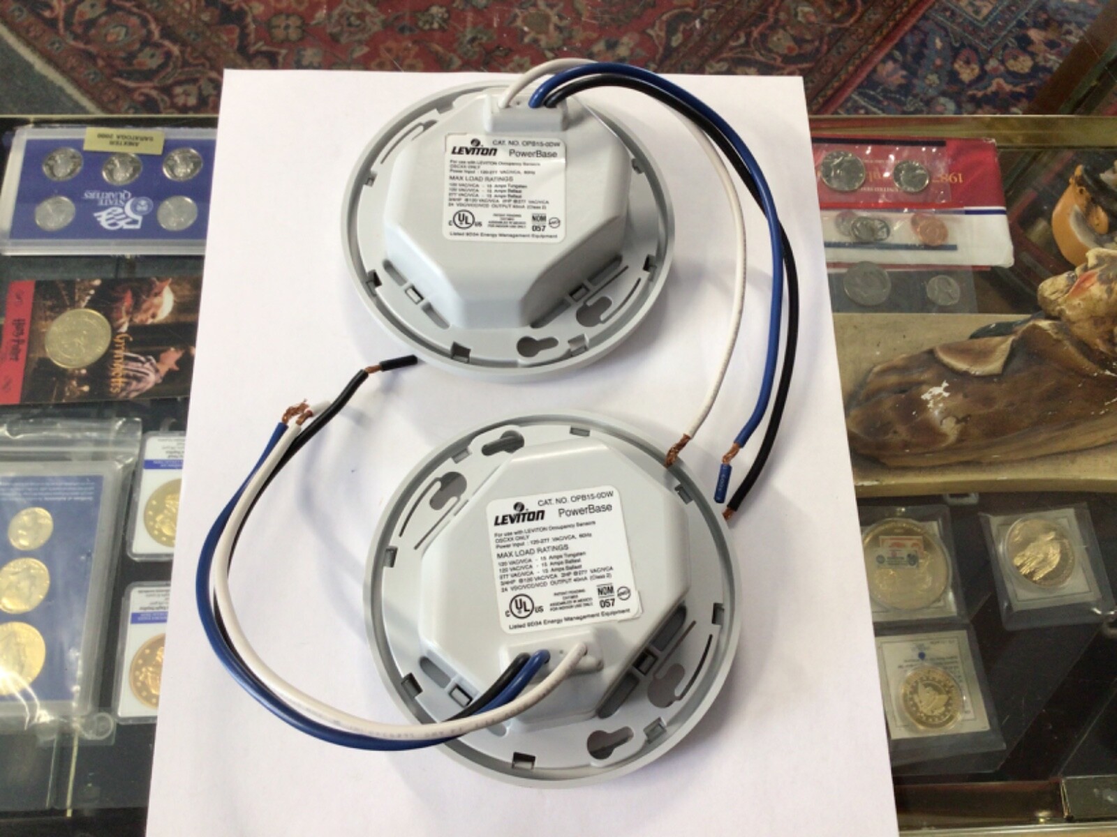 LEVITON #OPB15-DW Occupancy Sensor Power Base  White 15A-120/277V Lot Of 2