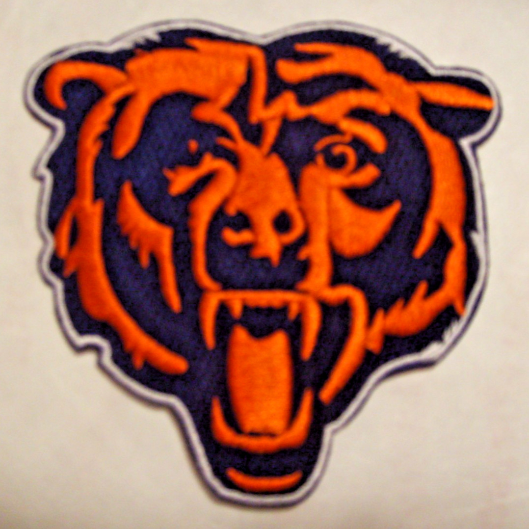 Chicago Bears Head Embroidered PATCH~3 1/2" x 3 1/2"~Iron or Sew On~NFL