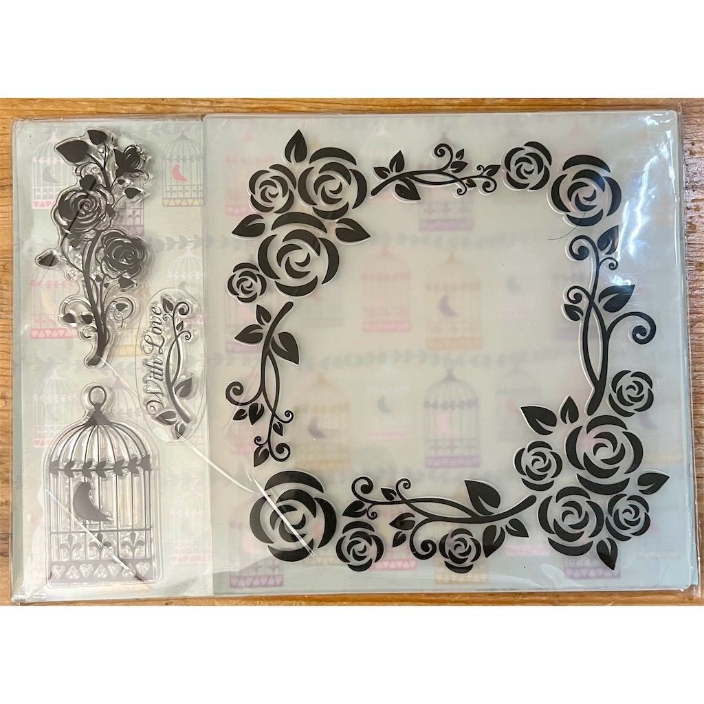 Floral Frame & Birdcage Embossing Folder Set - Cardmaking, Scrapbooking Tool