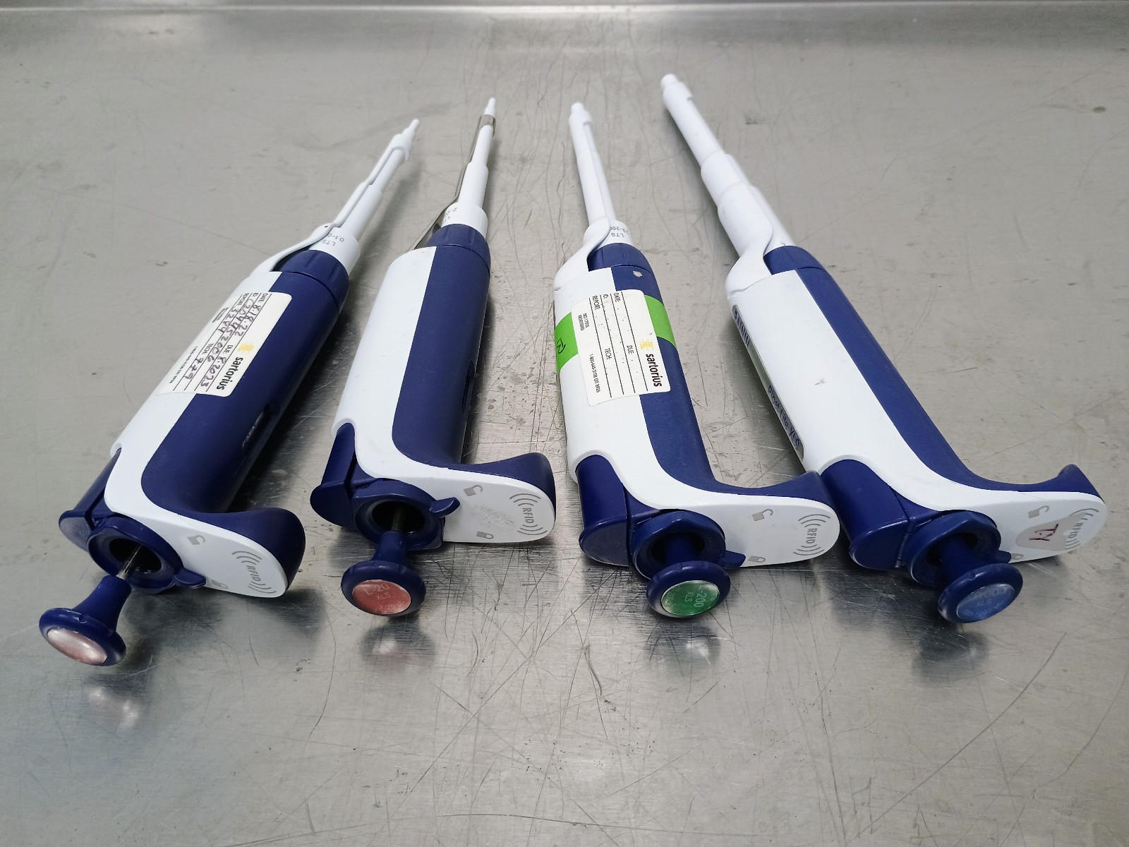 Rainin Pipette-Lite XLS Manual LTS Pipettes Set of 4 (L-2, L-20, L-200, L-1000)