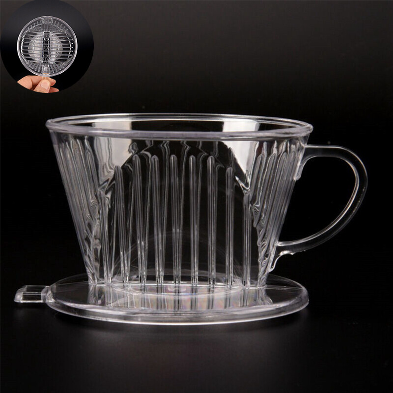Clear Coffee Filter Brewer Holder Plastic Cup Cone Drip Dripper Maker Reusabl WH
