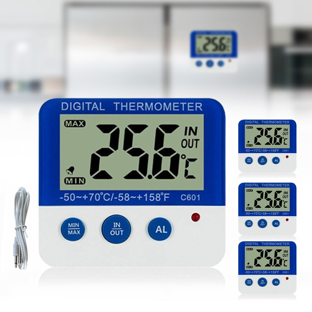 Digital Fridge / Freezer Thermometer with Magnet & Stander Freezer LED Alarm ℃/℉