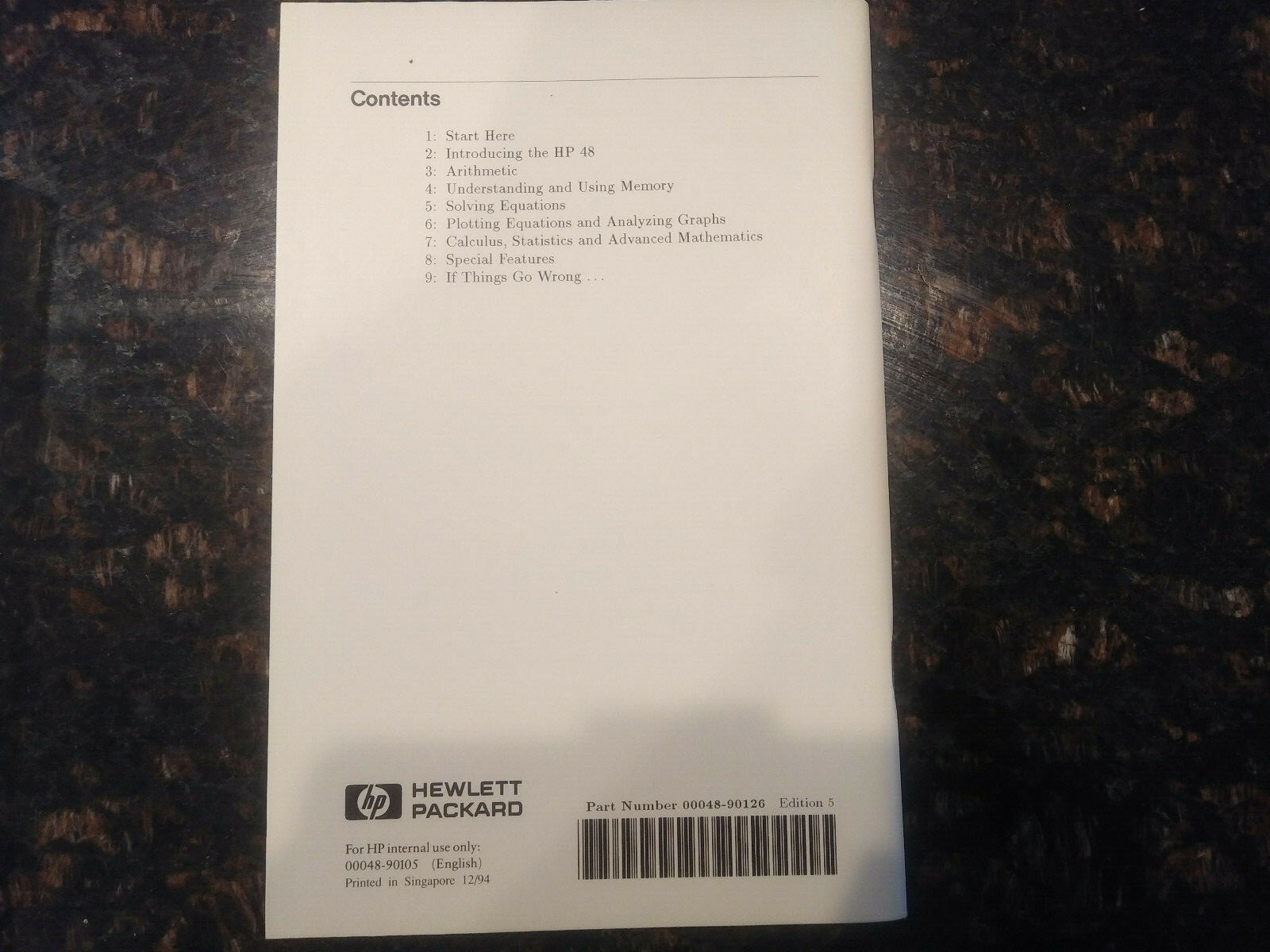 Hewlett Packard HP-48G User's Guide Manual - VGC!