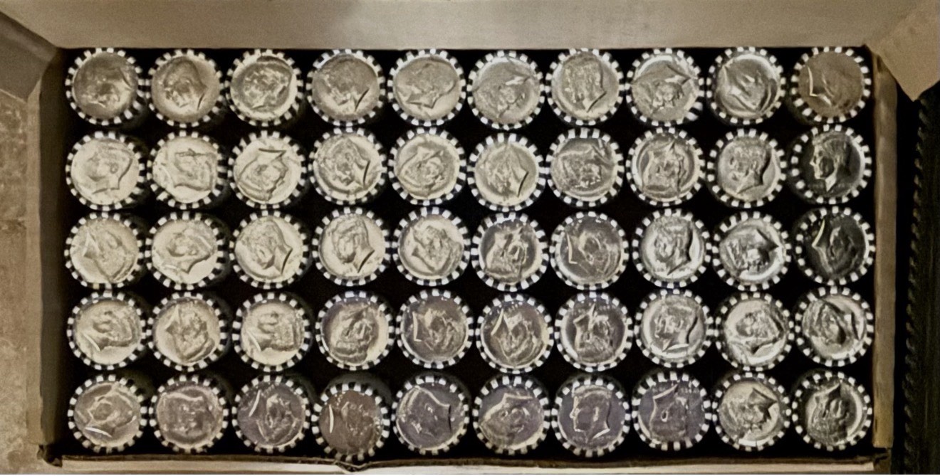 Last Year 2025 P Kennedy Half Dollar Hoard Lot 50 Heads/Tails Rolls OBW BU