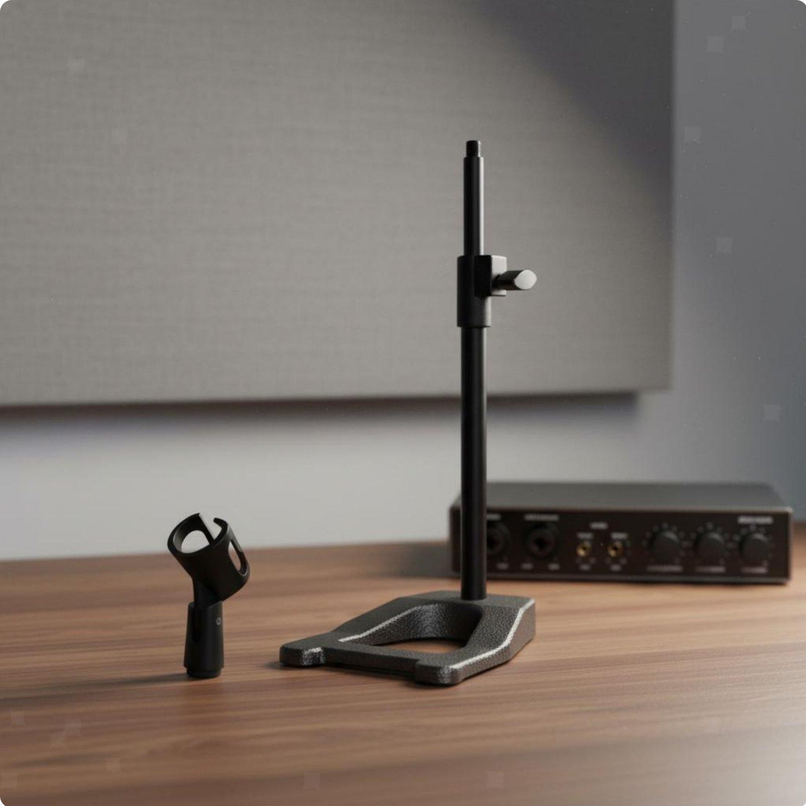 Triangular Mic Stand Metal Construction Desktop Mic Stand