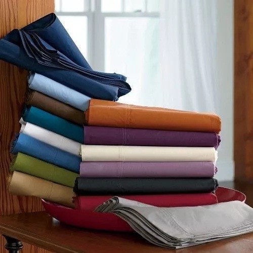4 PCs Waterbed Sheet Set 1000 TC Egyptian Cotton Solid Colors US Size