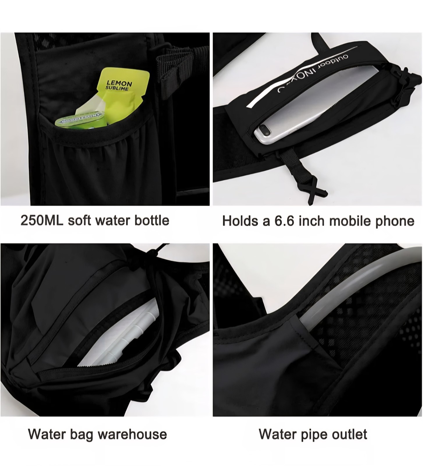 INOXTO Phantom - Featherweight Running Hydration Vest Like Camel Pack Drinking