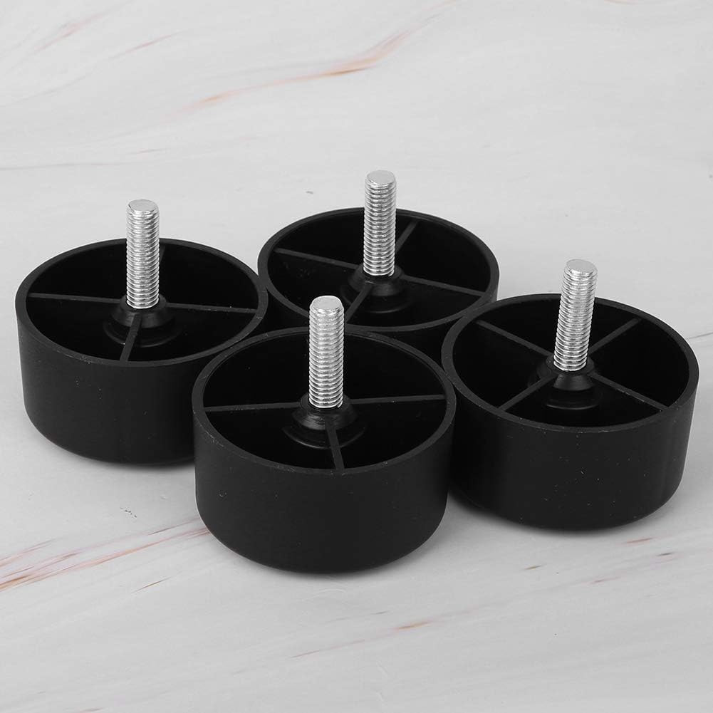 4Pcs Black Round Sofa Legs M8 Screw 35mm Height Pad PP Plastic Easy to Install a