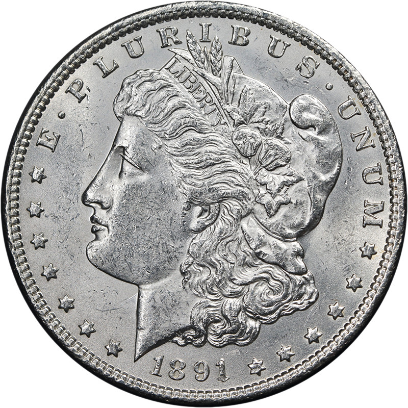 1891-P Morgan Silver Dollar Nice BU+ Great Eye Appeal Nice Strike
