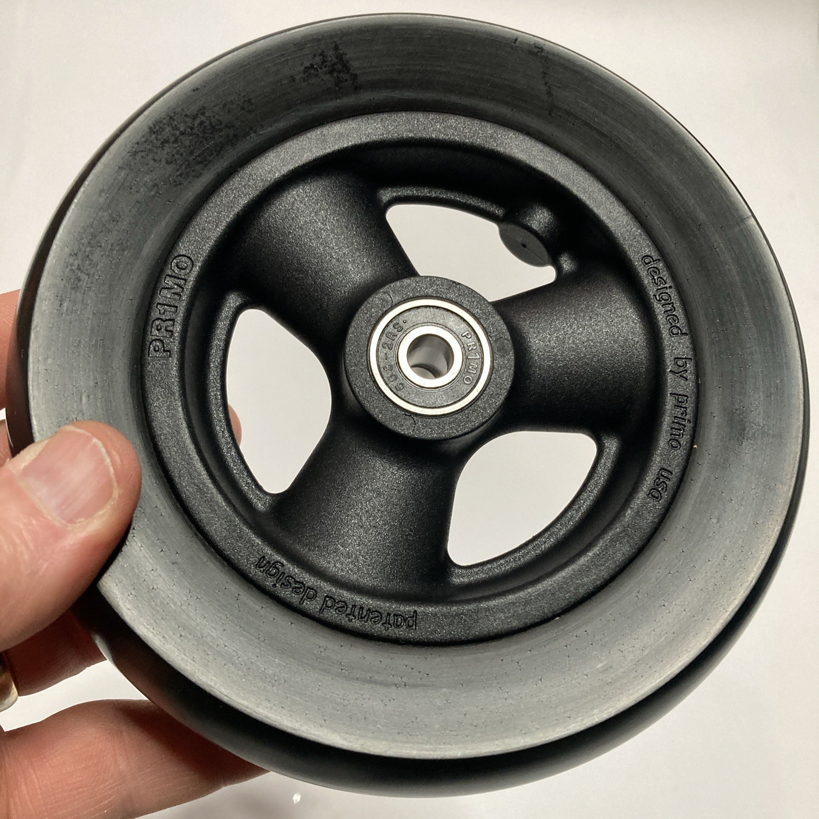 PRIMO USA COURT ROLL WHEELCHAIR CASTER 6" X 1" COMPOSITE WHEEL, 5/16" BEARING