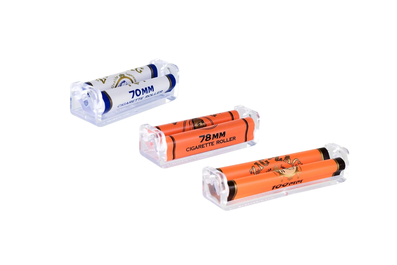 3pk Zig Zag Roller Machine 70mm 78mm 100mm Rolling Papers Orange FREE SHIPPING
