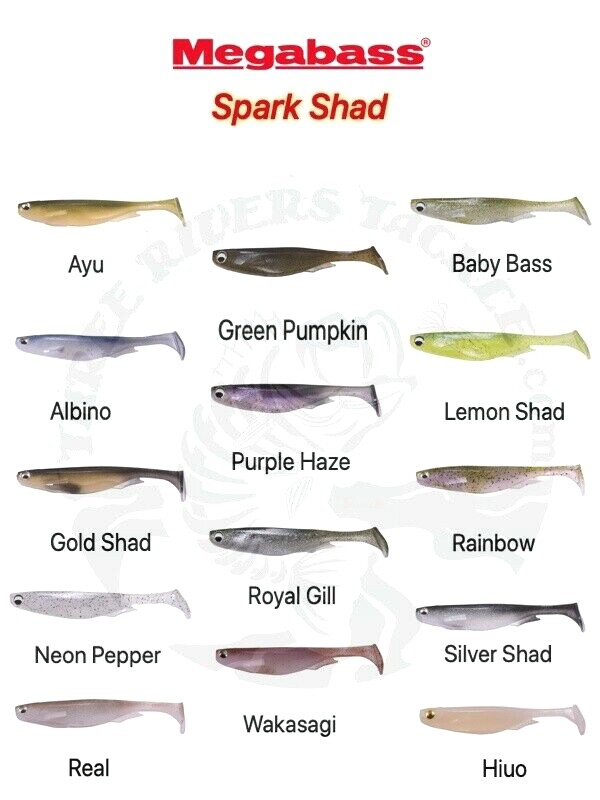 Megabass 3" Spark Shad Paddle Tail Swimbaits - Choose Color