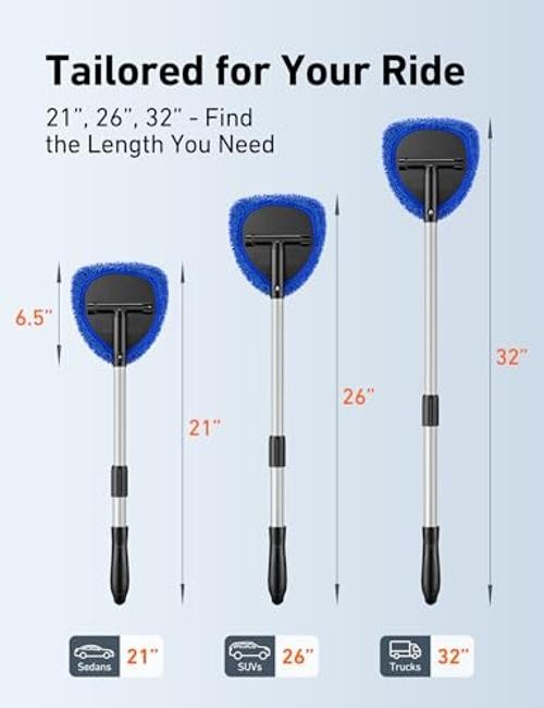 2" Extra-Long Windshield Cleaner Tool, Car Interior Detailing 21 in 1 Blue