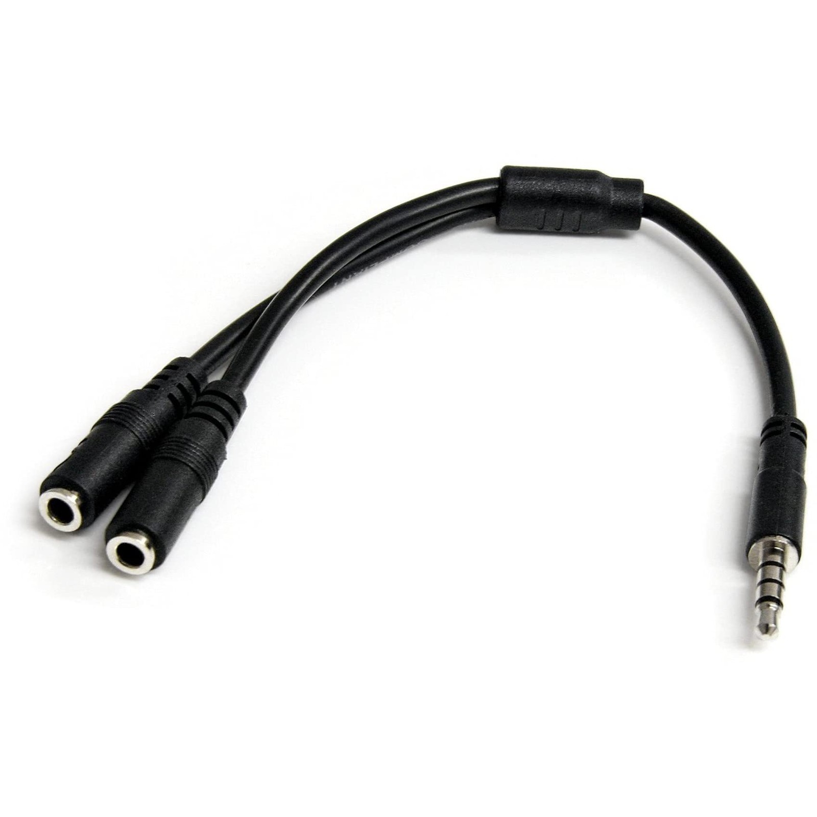 StarTech.com Headset Adapter, Microphone and Headphone Male to Female, Black
