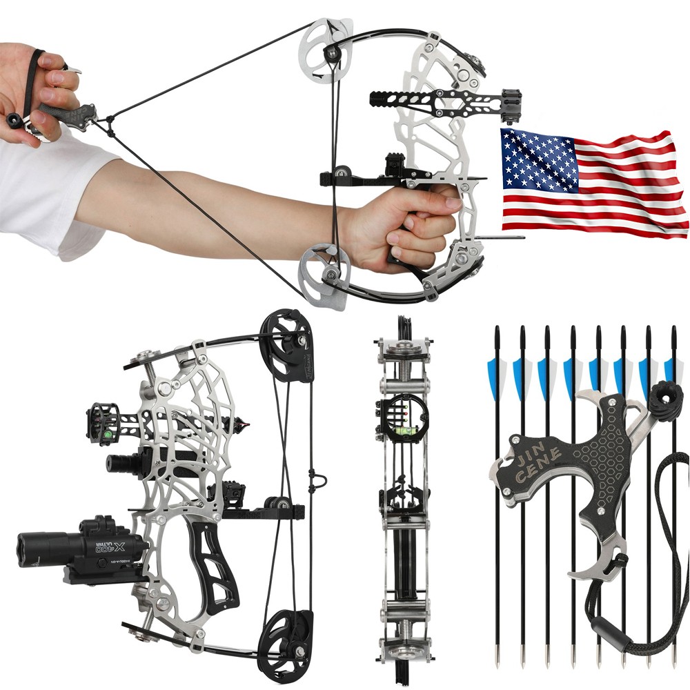 15-32lbs 13"Mini CompoundBow Arrow Set Archery Short Axis Bow Hunting Shoot R/LH