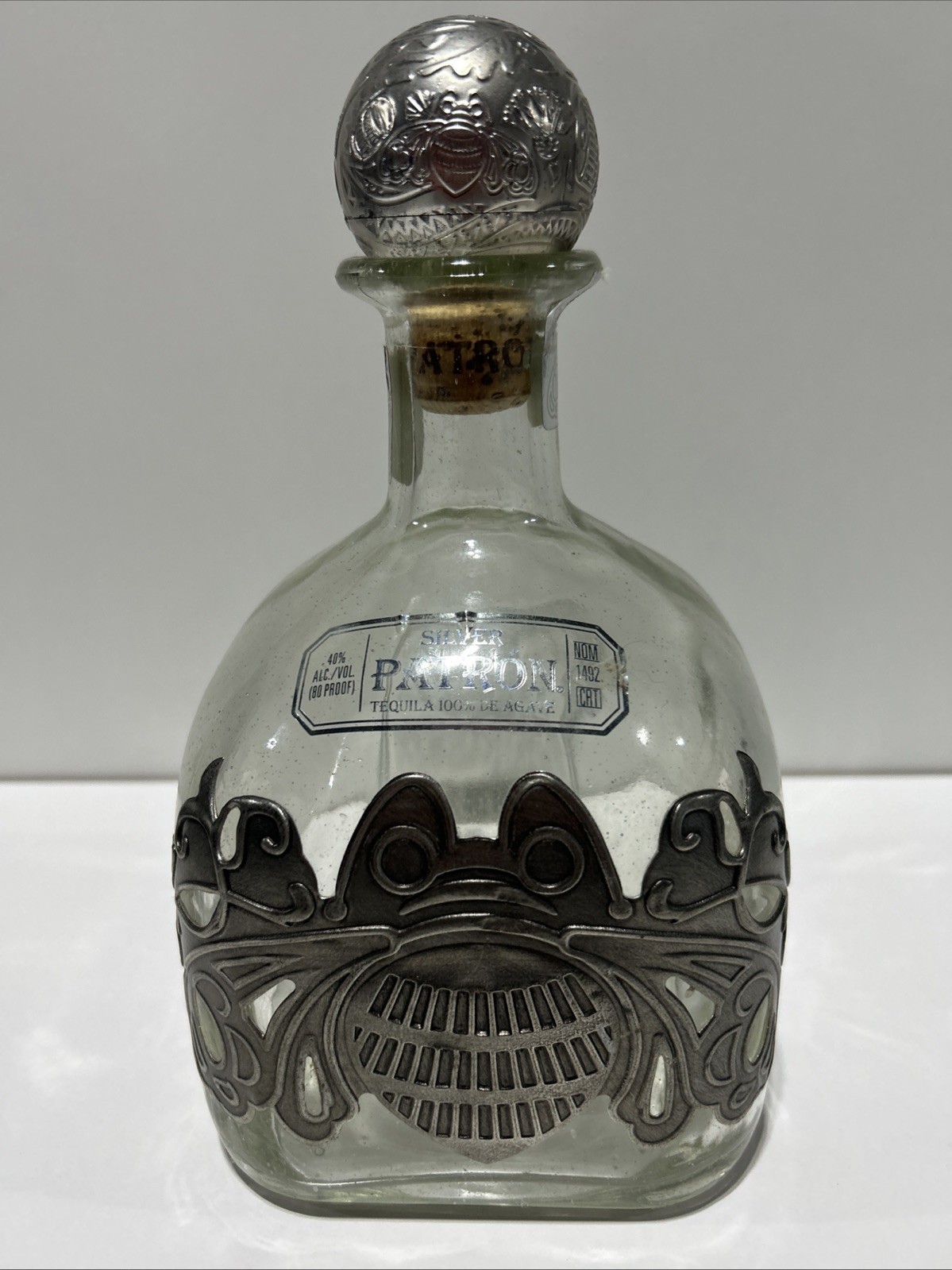 Patron Silver 1492 Tequila Limited Edition 2015 Liter bottle + cork EMPTY!
