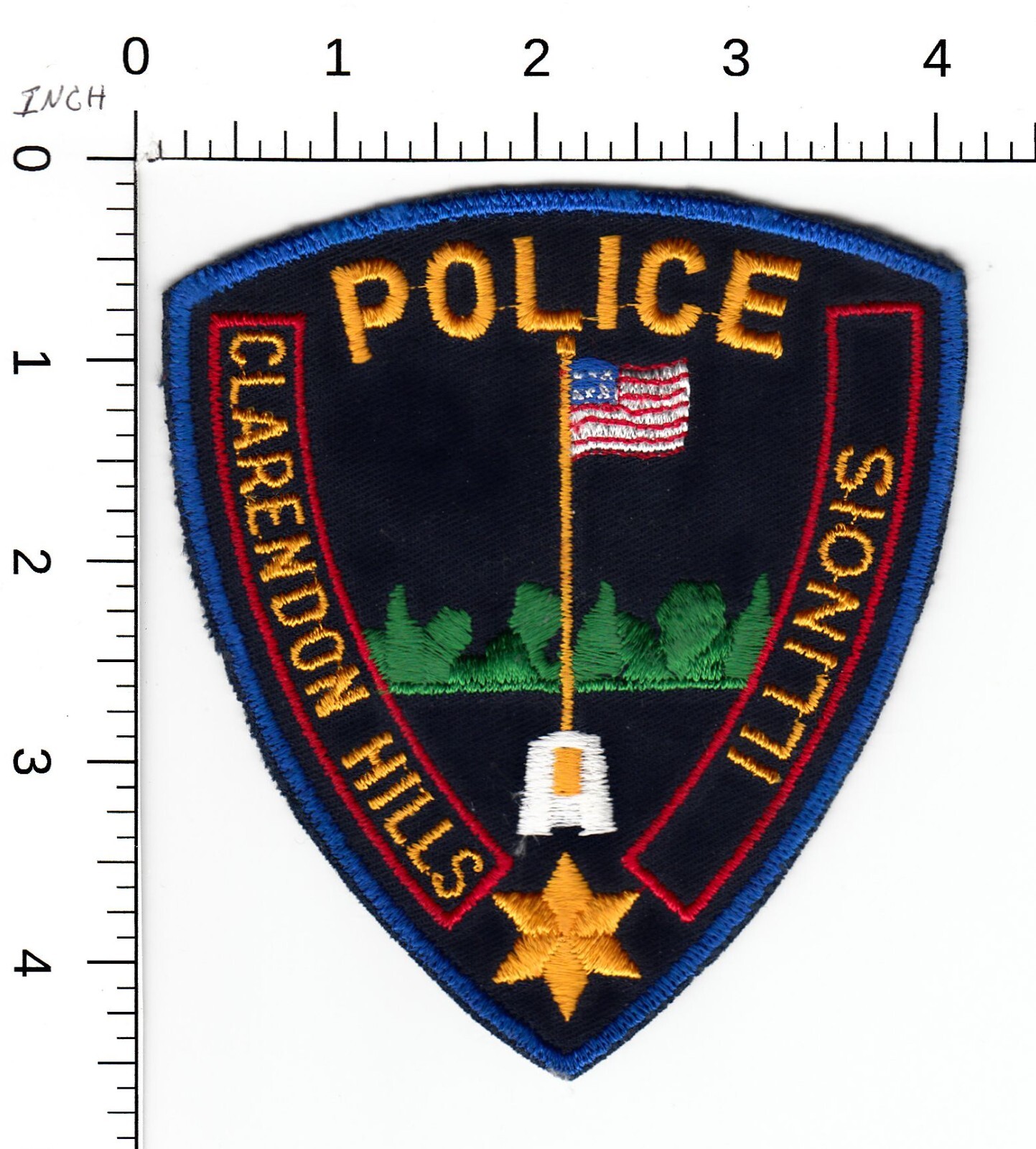 VINTAGE- CLARENDON HILLS (CC BACKING) ILLINOIS POLICE COLLECTIBLE PATCH