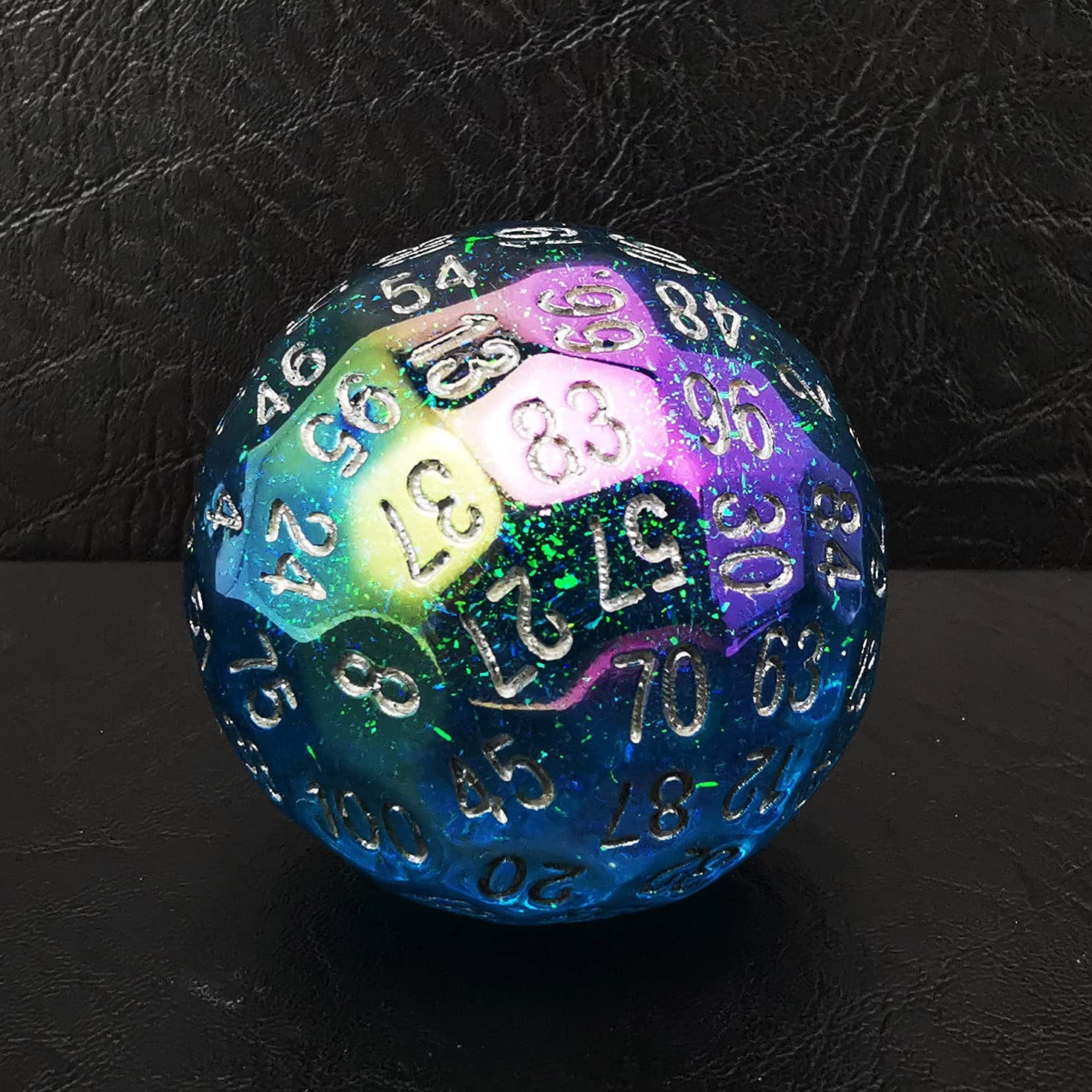 BESCON DICE Dazzling Blue 100 Sided Plastic Black 8inch 45MM Functional Dragon