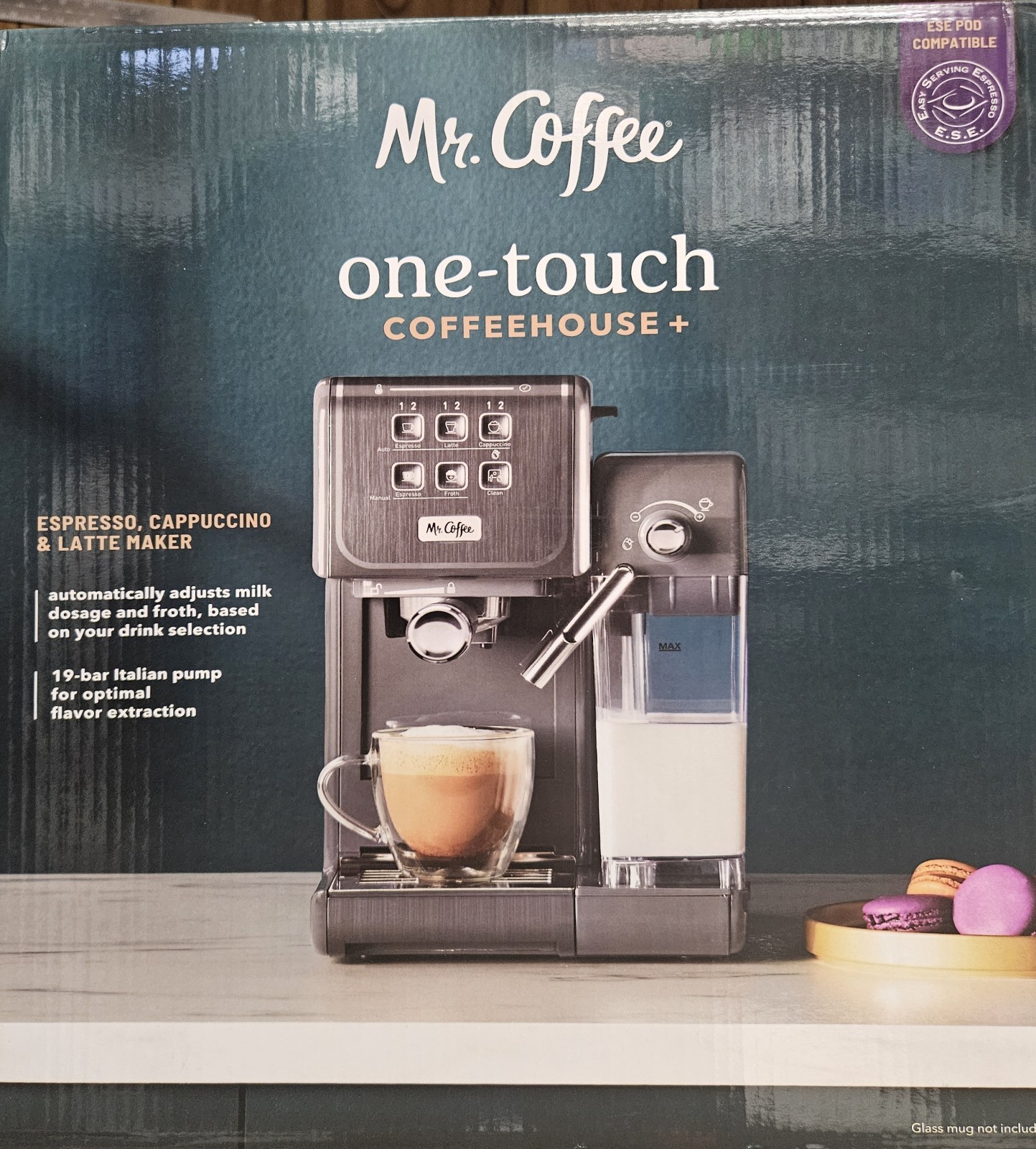 Mr. Coffee One-Touch Coffeehouse Espresso Cappuccino & Latte Maker Black, NEW