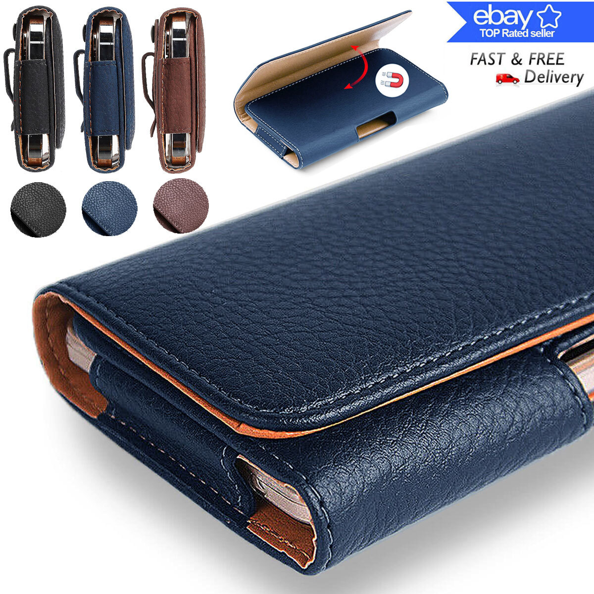 For iPhone 13 14 15 Pro Max Leather Carrying Belt Clip Loops Holster Case Cover