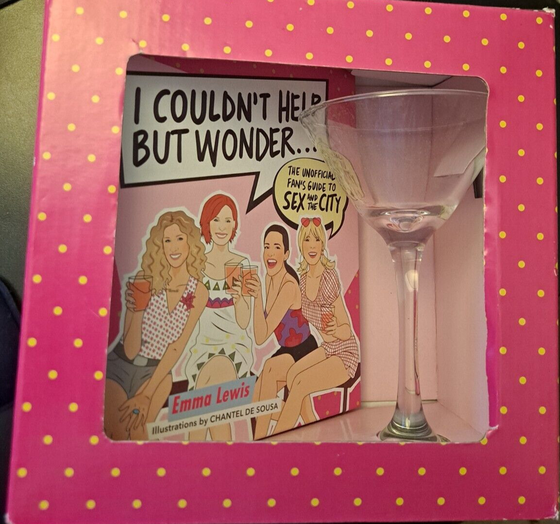 SMITH STREET GIFT I COULDN'T HELP BUT WONDER BOOK AND GLASS GIFT!   e8890DXX