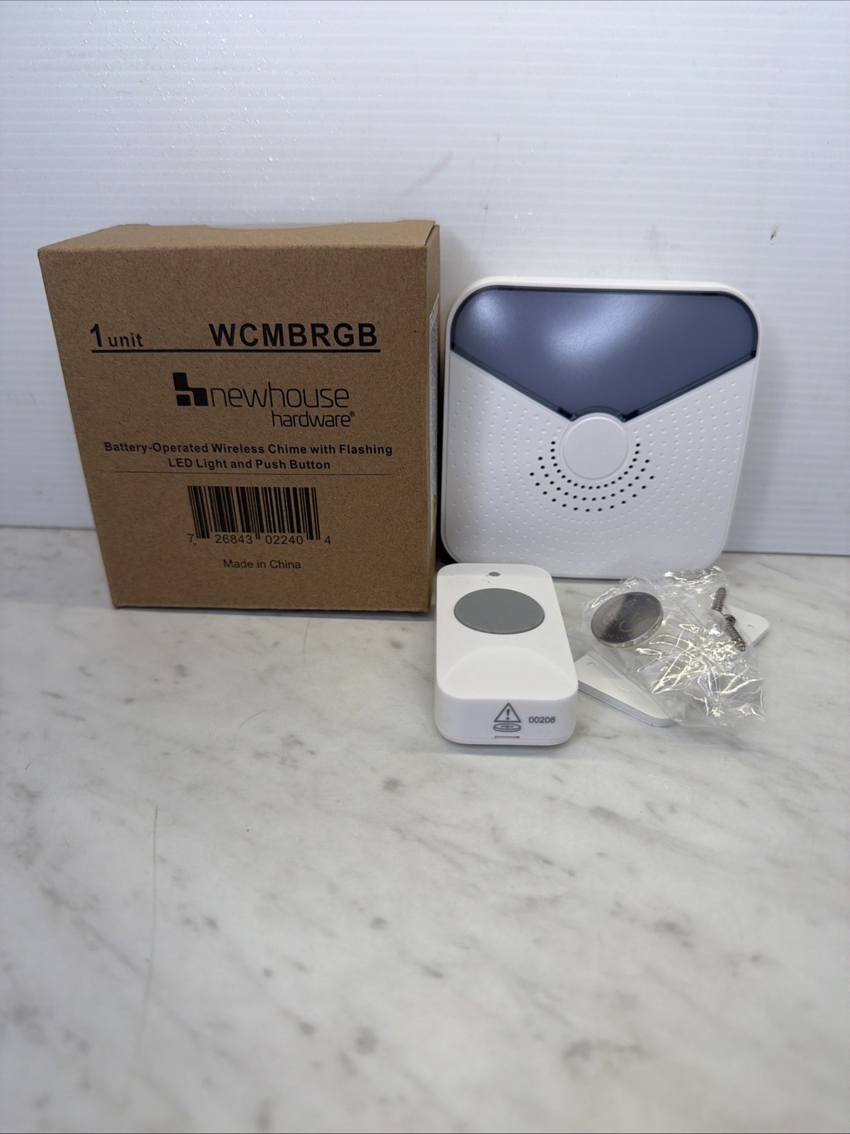 Newhouse WCMBRGB Wireless Door Chime Lighted Strobe & Push Button NEW & SEALED