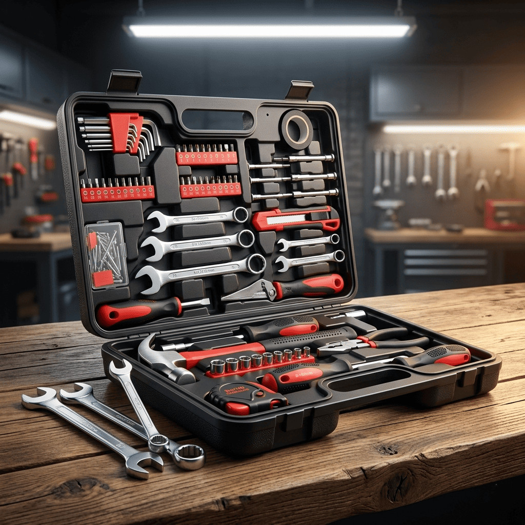 148Pcs Home Tool Kit Set General Household Repair Hand Tools Case Mechanical Red
