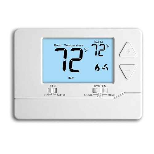Thermostat for Home Non-Programmable Single-Stage Systems,1 Heat / 1 White