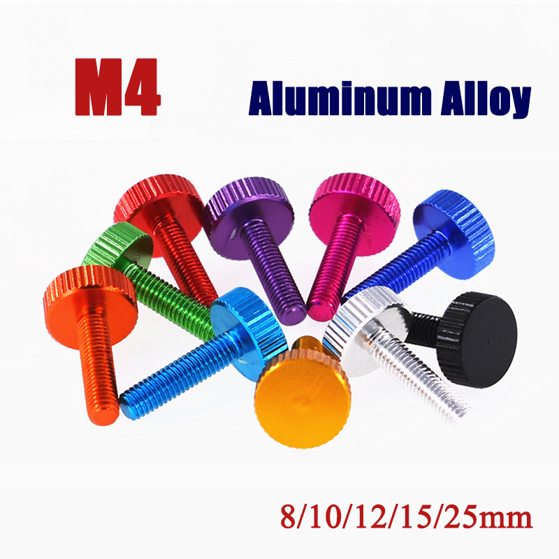 M4 Aluminum Alloy Knurled Thumb Screws Hand Grip Knob Bolts Thread L:8-25mm