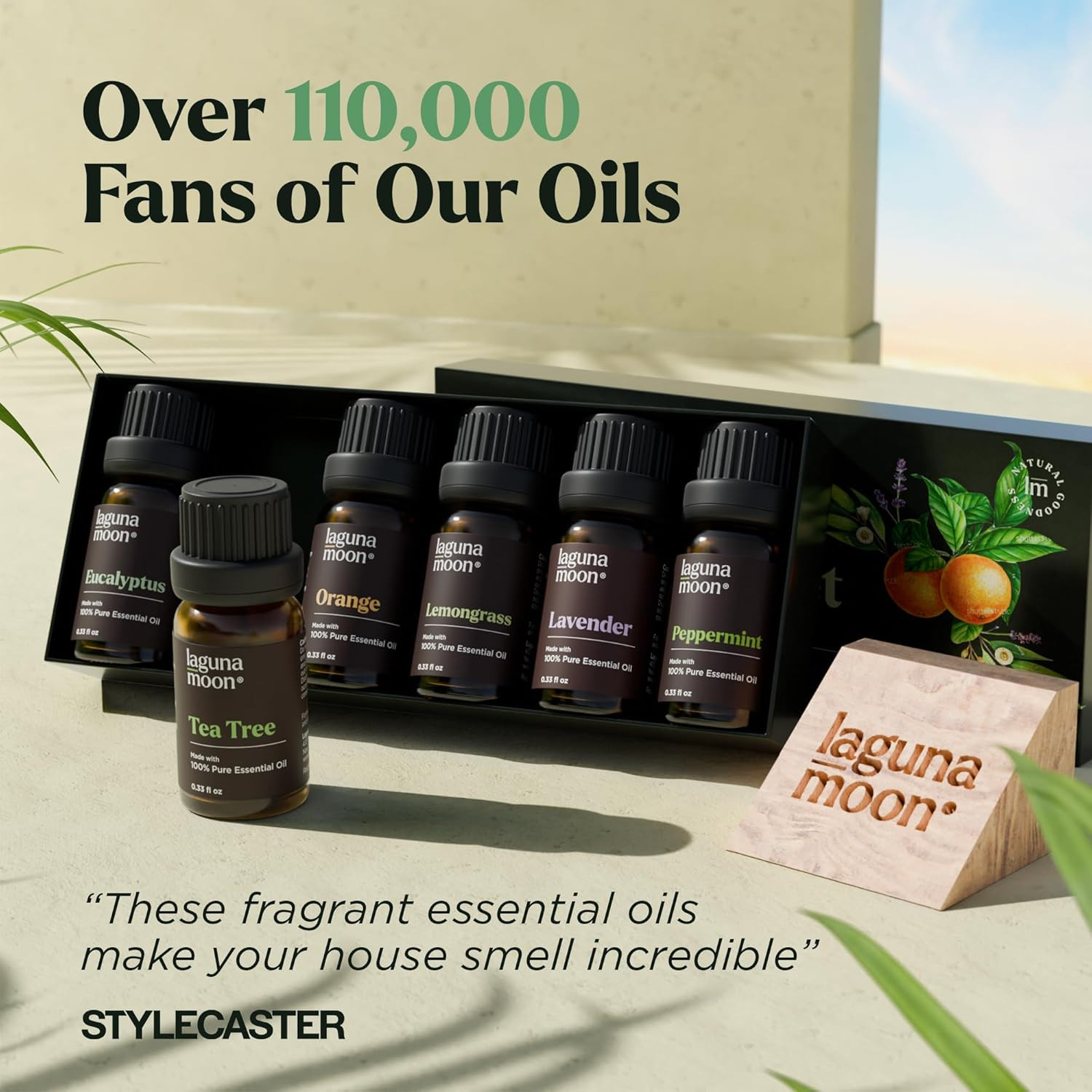 Lagunamoon Essential Oils Aromatherapy Set - 6 Oils for Diffusers, Home Care, Ca