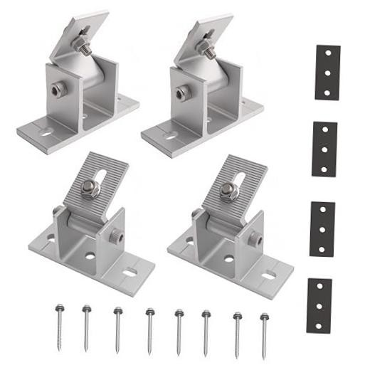 Pack Adjustable Solar Panel Tilt Mount Bracket Base, Tilt Angle 10° 4 Silver