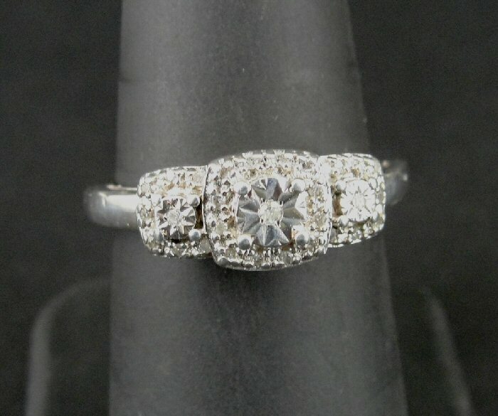 Sun Ring Silver Cubic Zirconia Stones Sterling 925 Silver Size 7.25 Band Ring