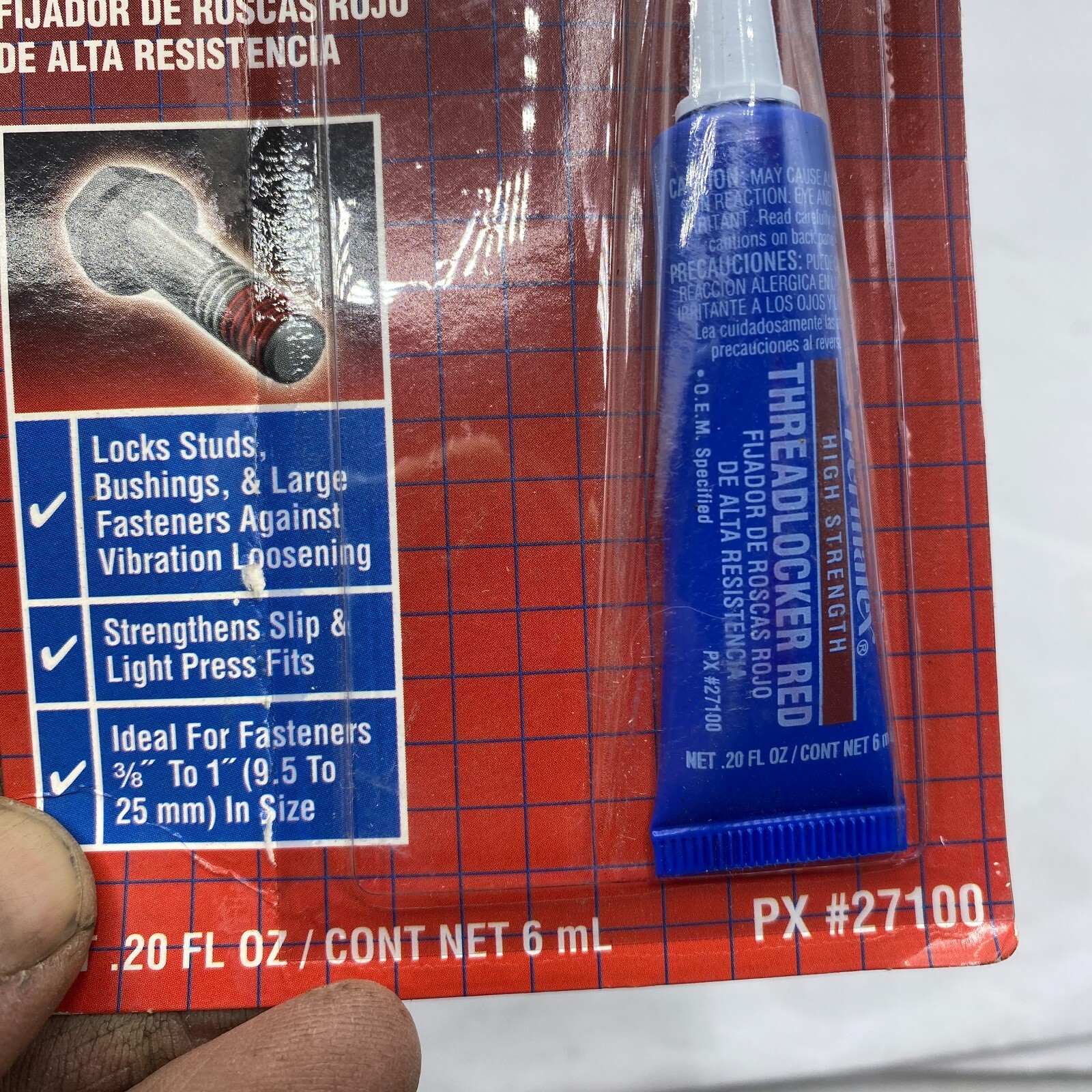 Permatex 27100 High Strength Threadlocker Red .20 oz Tube ⭐