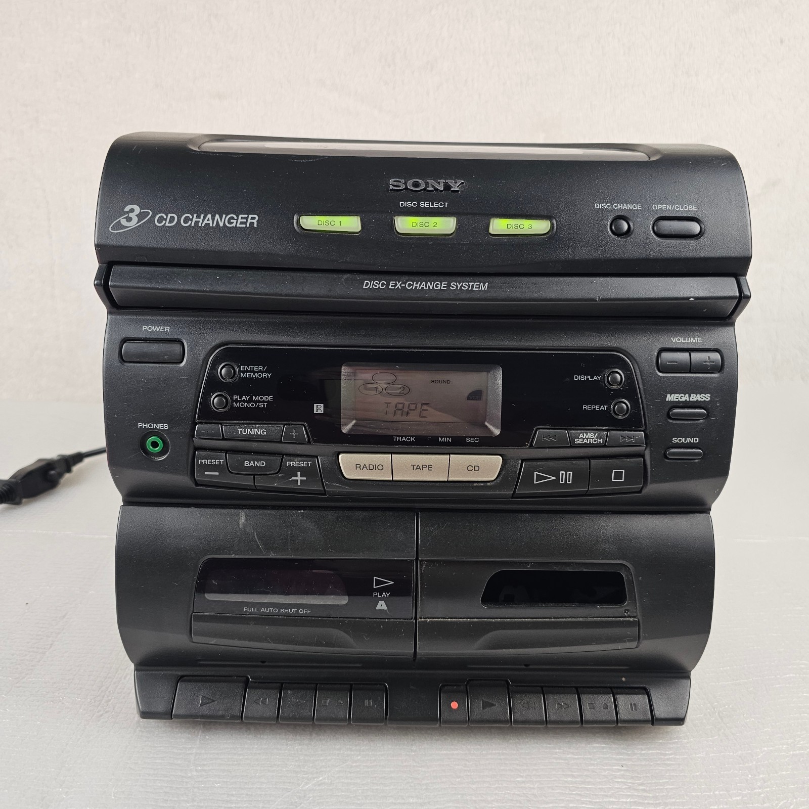 Sony CFD-646 Boombox 3 CD Cassette AM/FM Radio (No Speakers)