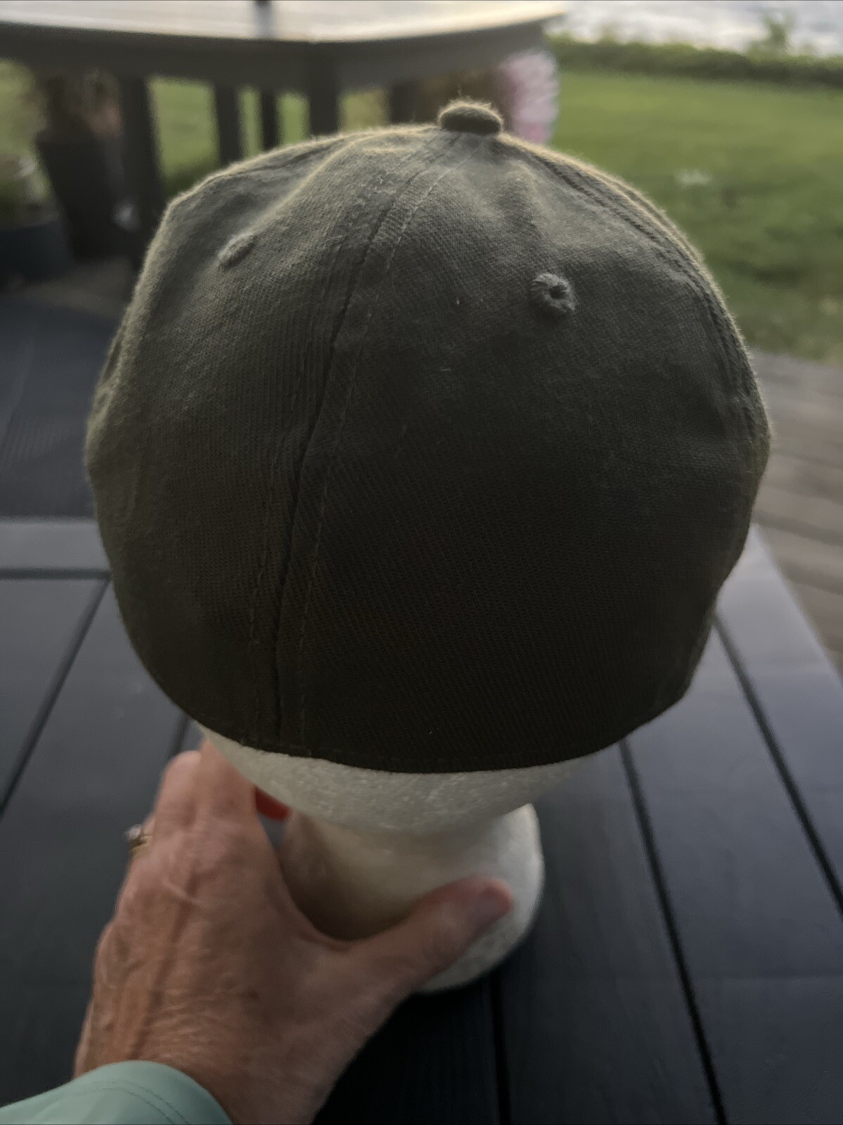 Weblos Olive Green with Plaid and Patch Hat Cap Uniflex Size M/L EUC