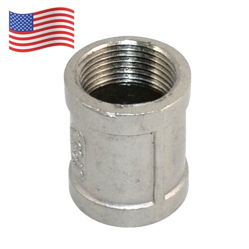 3/4” 3/4 inch NPT Female Coupling Thread Pipe Fitting Connector Stainless Steel
