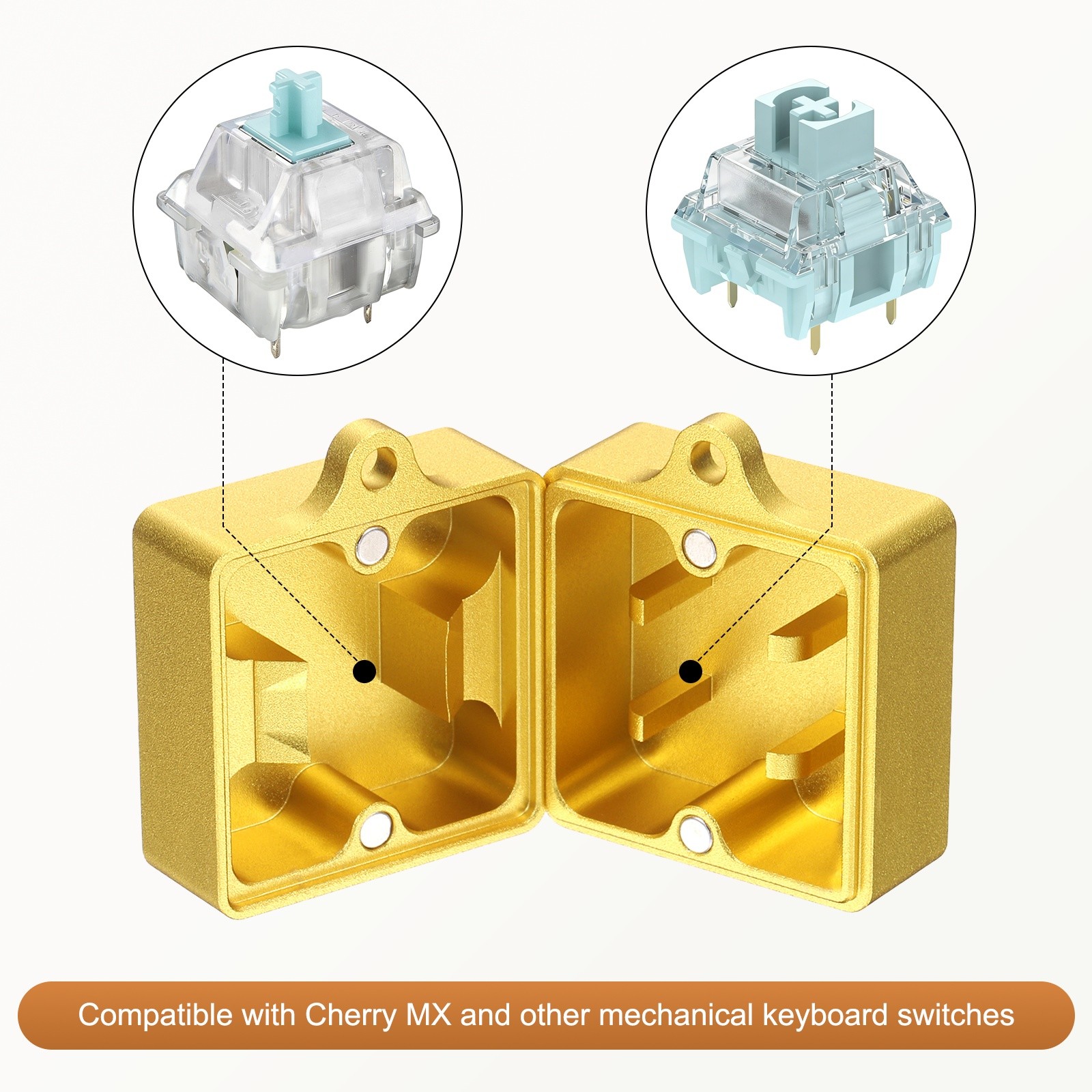 2 in 1 Switch Opener Aluminum Keyboard Switch Opener Magnet with String Gold