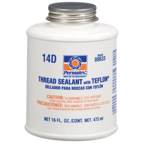 Permatex 80633 Thread Sealant with PTFE, 16 oz. , White