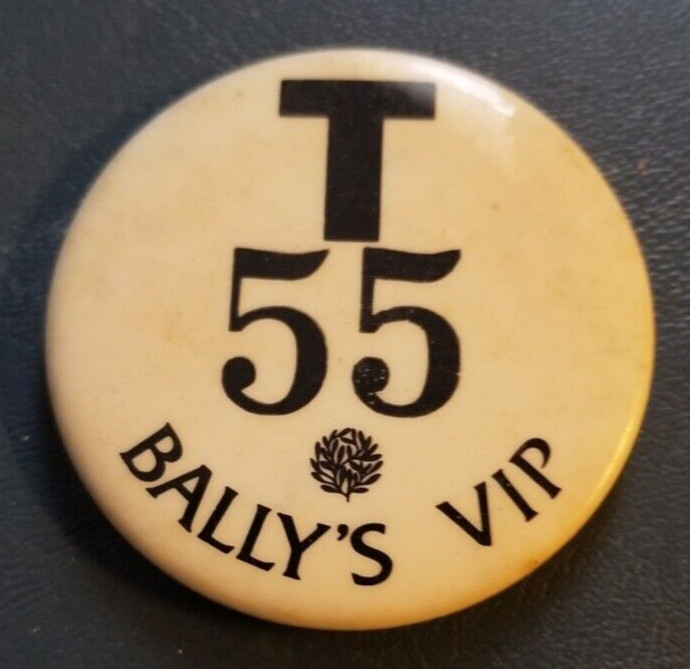 Lucky T55 VIP Bally's Hotel Casino Atlantic City NJ Button Metal Tab Pin