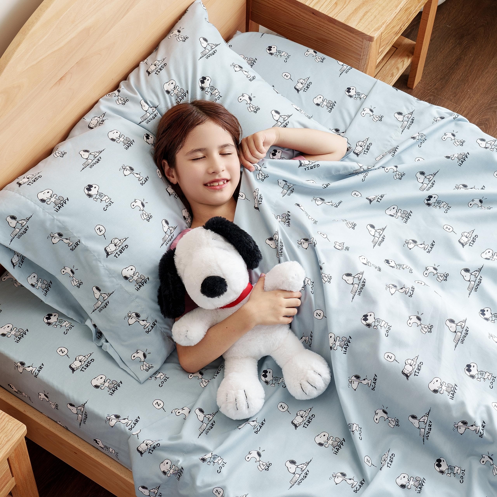 Peanuts® Kids Sheet Set Full Size - 4 Pieces Peanuts® Snoopy Different Emotio...