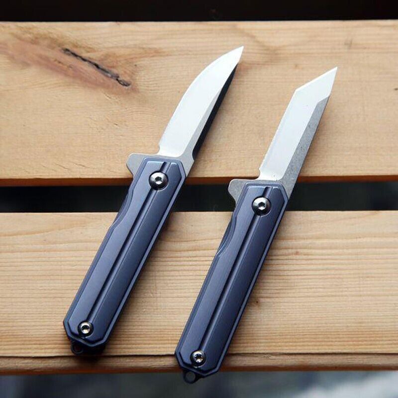 3.6" MINI D2 Blade Titanium Keychain Folding Knife Pocket EDC Knife Camping Tool