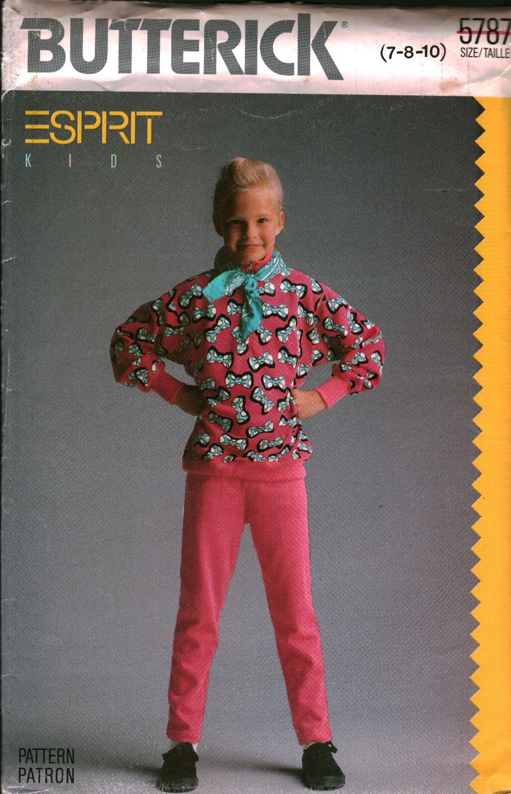 5787 Butterick Vintage SEWING Pattern Girls Very Loose Fitting Pullover Top Pant